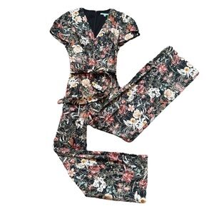 ANTONIO MELANI Floral Jumpsuit - Black and Pink